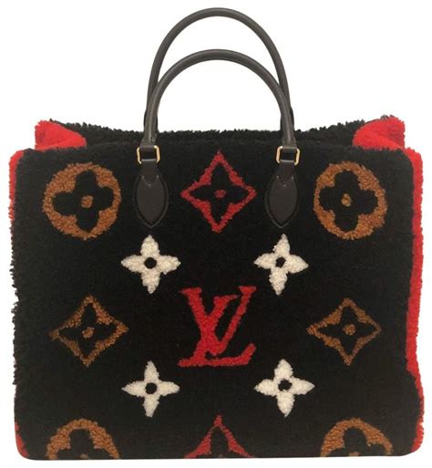 louis vuitton teddy monogram shearling onthego tote|louis vuitton mm tote bag.